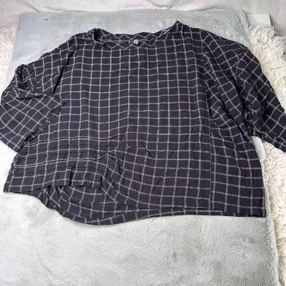 Xiao Shirt Womens XL Cynthia Chow Art to Wear Linen Blend Lagenlook Relaxed Top - Picture 1 of 9